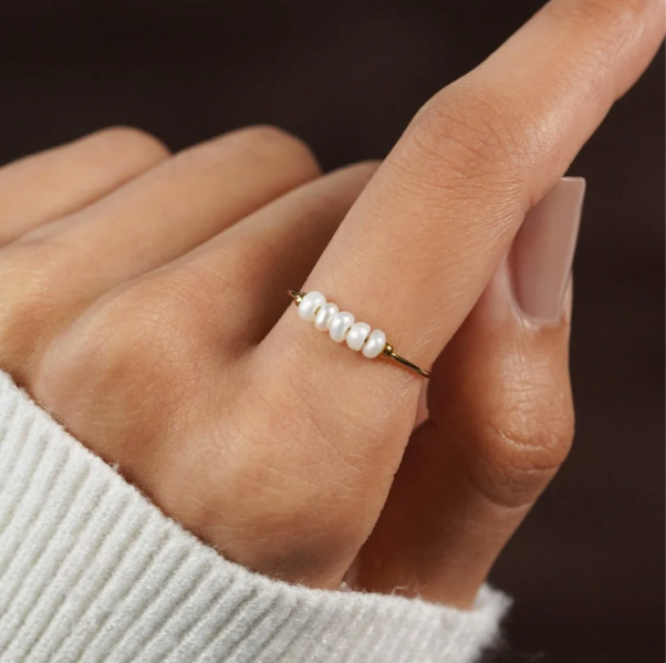 Anello di Perla d'Acqua Dolce