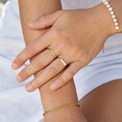 Anello di Perla d'Acqua Dolce